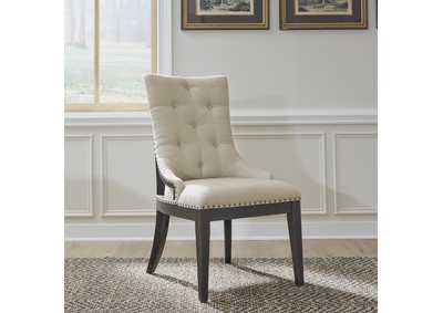 Image for Americana Farmhouse Upholstered Shelter Side Chair - Black (RTA)