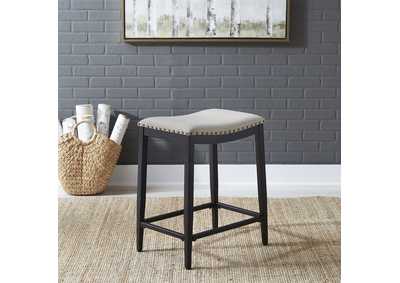 Image for Vintage Series Backless Upholstered Counter Chair - Black