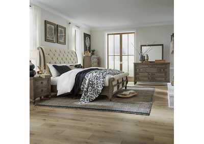 Image for Americana Farmhouse King Sleigh Bed, Dresser & Mirror, Chest, Nightstand