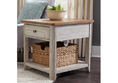 Image for Farmhouse Reimagined End Table with Basket