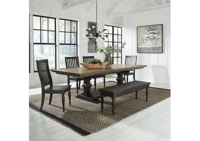Image for Harvest Home 6 Piece Trestle Table Set