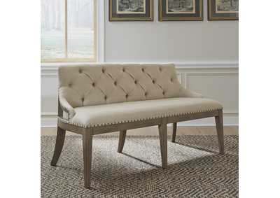 Image for Americana Farmhouse Upholstered Shelter Dining Bench