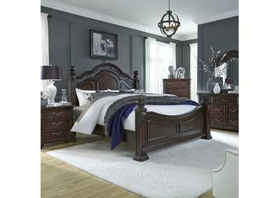 Image for Messina Estates King Poster Bed, Dresser & Mirror, Chest, Nightstand