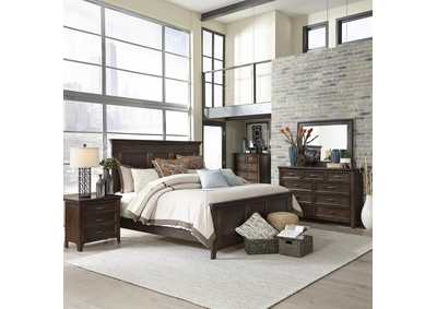 Image for Saddlebrook King Panel Bed, Dresser & Mirror, Chest, Nightstand