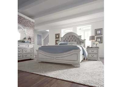 Image for Magnolia Manor Queen Upholstered Bed, Dresser & Mirror, Nightstand