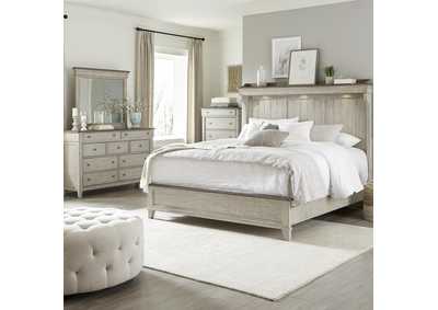 Ivy Hollow King Mantle Bed, Dresser & Mirror, Chest