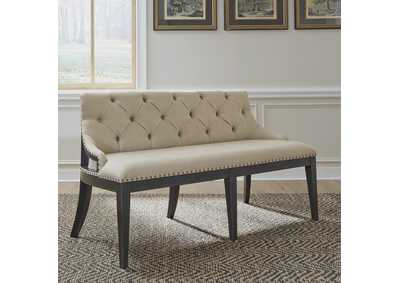 Image for Americana Farmhouse Upholstered Shelter Dining Bench- Black