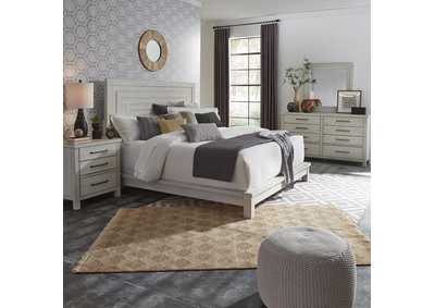 Image for Modern Farmhouse King Platform Bed, Dresser & Mirror, Nightstand