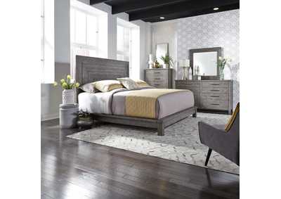 Image for Modern Farmhouse California King Platform Bed, Dresser & Mirror, Chest