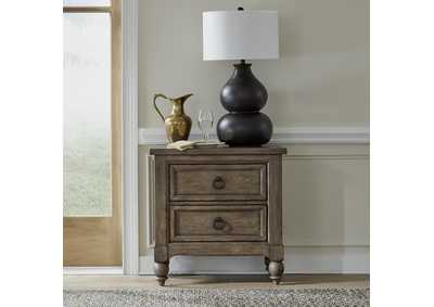 Image for Americana Farmhouse 2 Drawer Nightstand with Charging Station