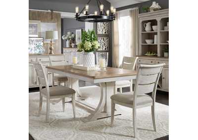 Image for Farmhouse Reimagined Opt 5 Piece Trestle Table Set
