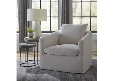 Image for Saxton Upholstered Swivel Accent Chair - Ivory