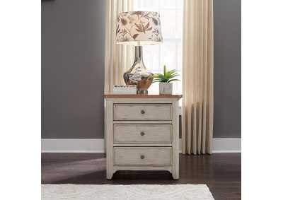 Image for Farmhouse Reimagined 3 Drawer Nightstand with Charging Station