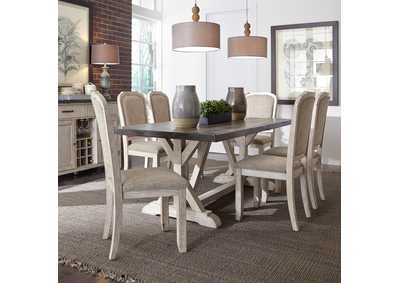 Image for Willowrun 7 Piece Trestle Table Set