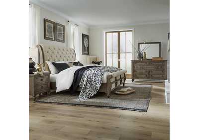 Image for Americana Farmhouse Queen Sleigh Bed, Dresser & Mirror, Nightstand