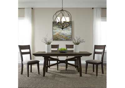 Image for Double Bridge 5 Piece Trestle Table Set