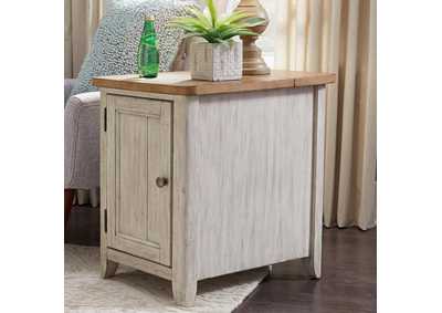 Image for Farmhouse Reimagined Door Chair Side Table with Charging Station