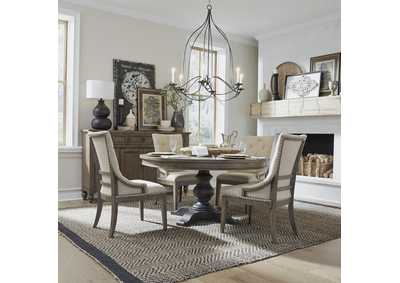 Image for Americana Farmhouse 5 Piece Pedestal Table Set