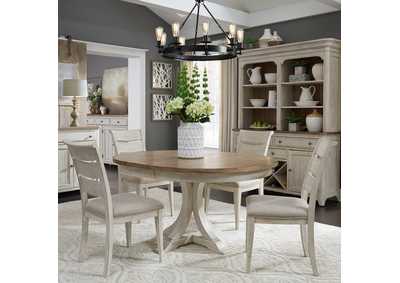 Image for Farmhouse Reimagined Opt 5 Piece Pedestal Table Set