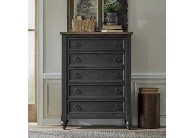 Image for Americana Farmhouse 5 Drawer Chest - Black