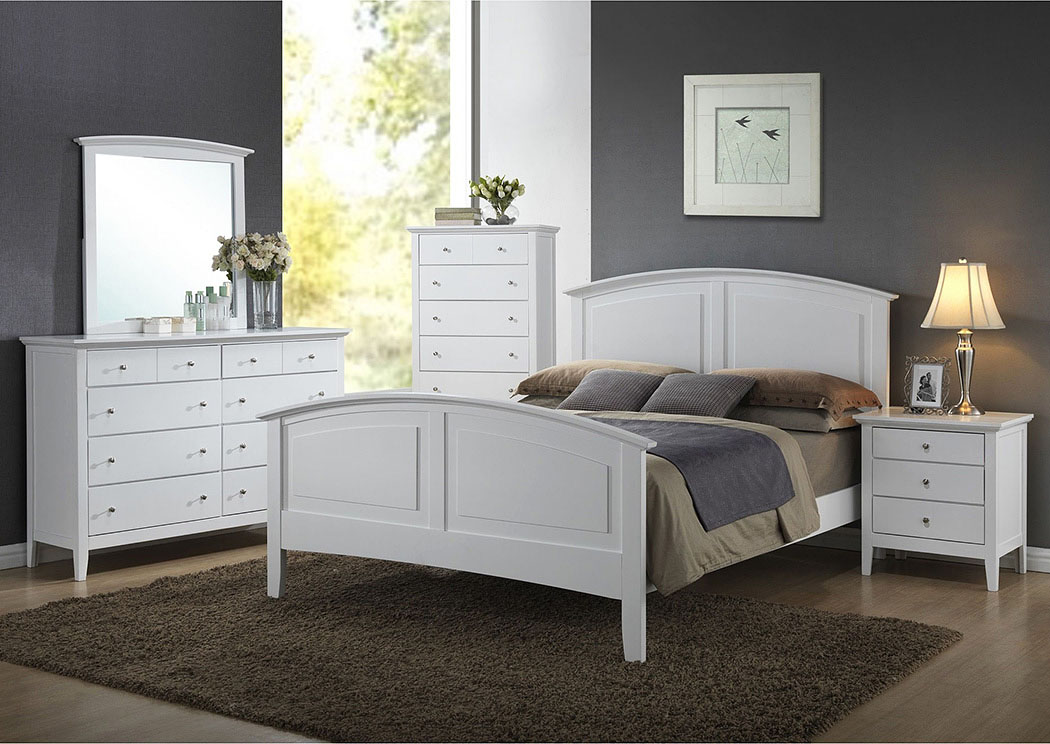 Daniels White King Panel Bed w/ Dresser and Mirror,Lifestyle