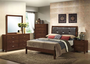 Murry Walnut Full Upholstered Upholstered Bed