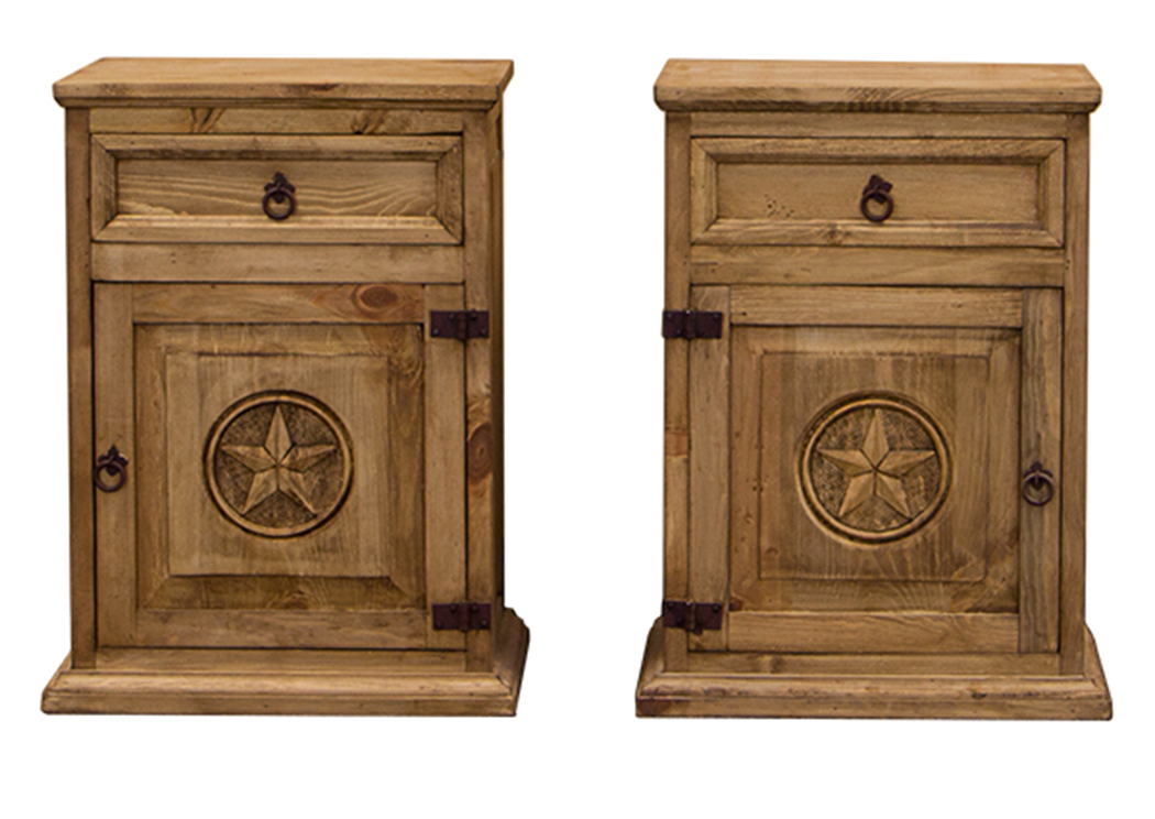 Mansion Right Nightstand w/Star,L.M.T. Rustic