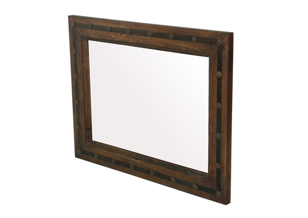 Finca Copper Mirror w/Metal & Conchos,L.M.T. Rustic