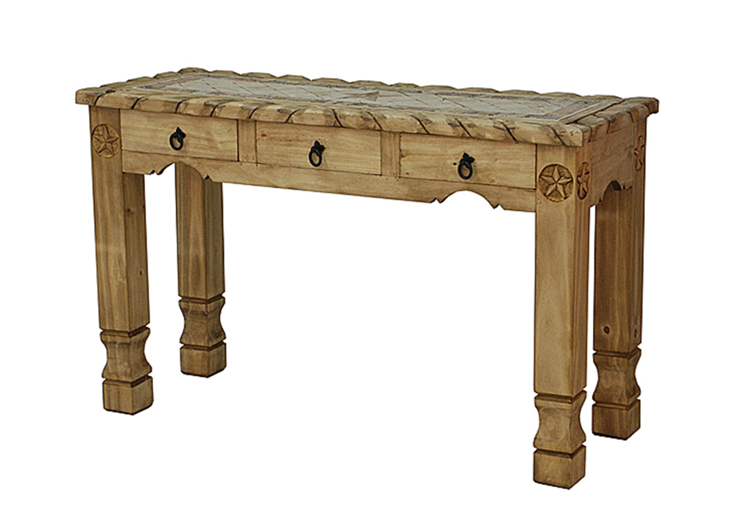 Sofa Table w/Rope, Stone & Star,L.M.T. Rustic