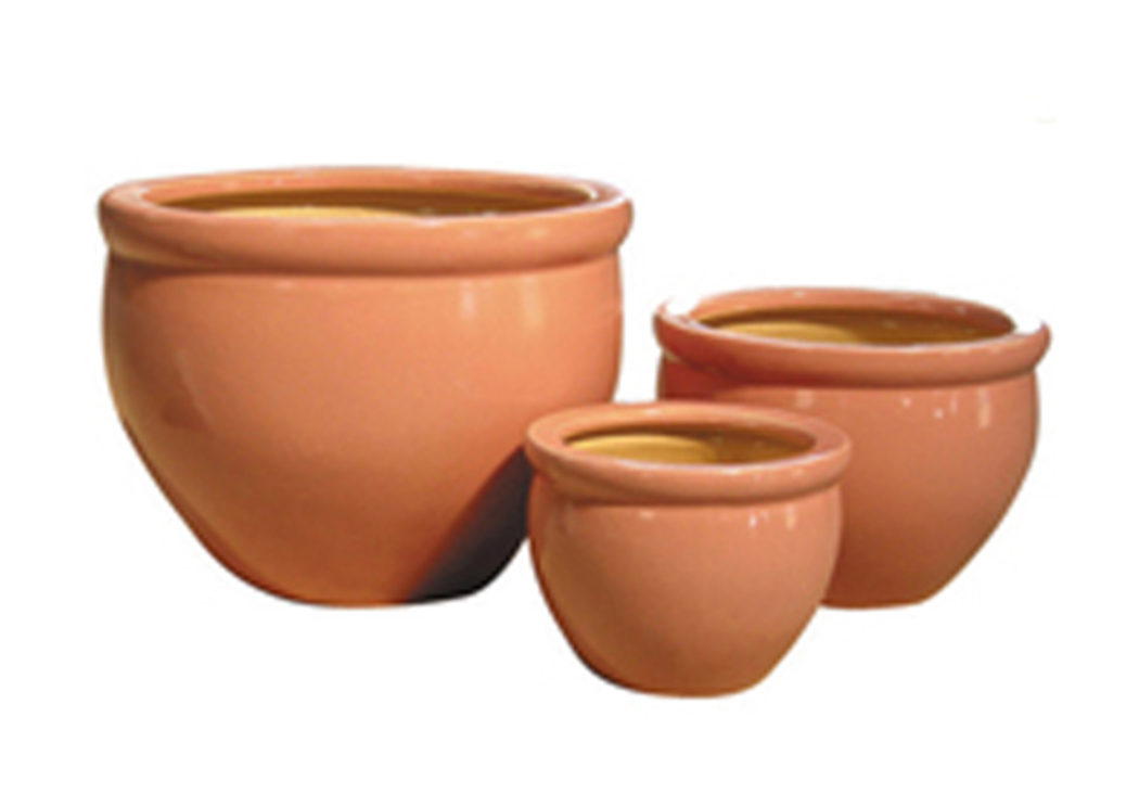 3 Piece Pink Ceramic Pottery Set,L.M.T. Rustic