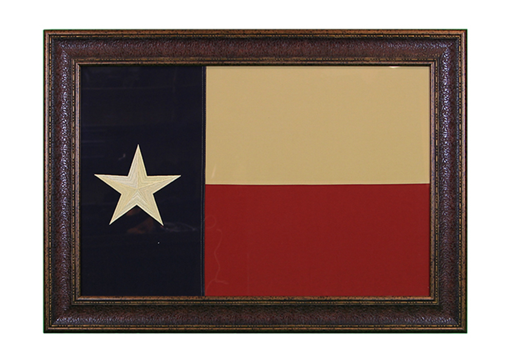 Small Texas Flag Framed,L.M.T. Rustic