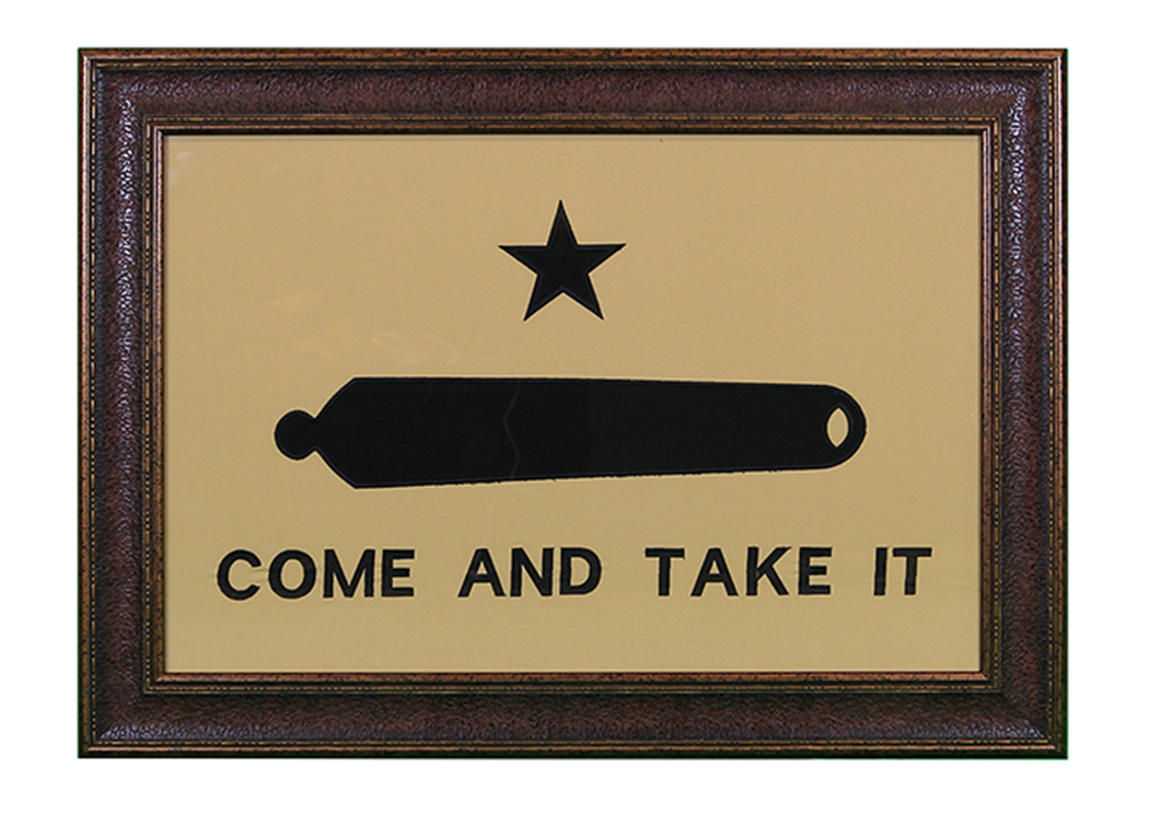 Small "Come and Take It" Flag Framed,L.M.T. Rustic