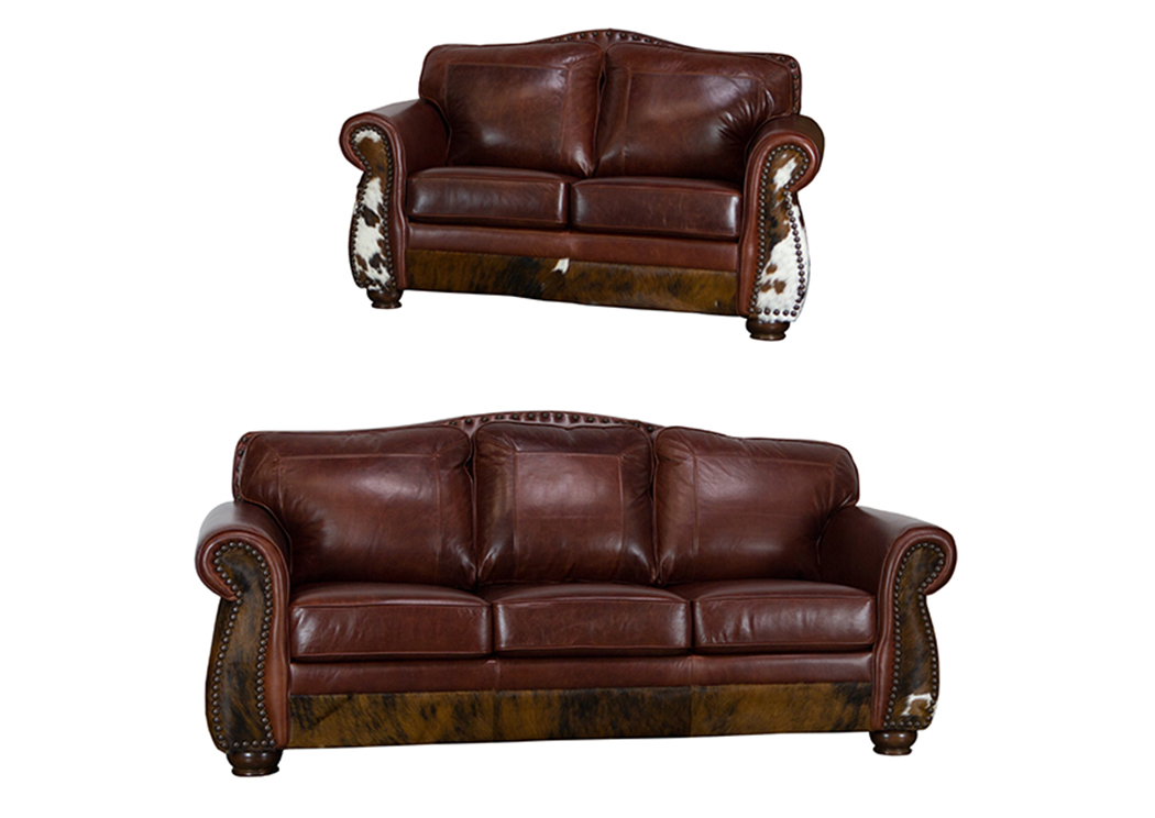 Leather/Cowhide Sofa,L.M.T. Rustic