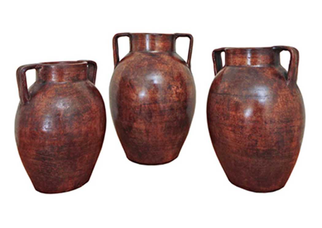 3 Piece Boa Con Asa/Red Cafe Pot Set,L.M.T. Rustic