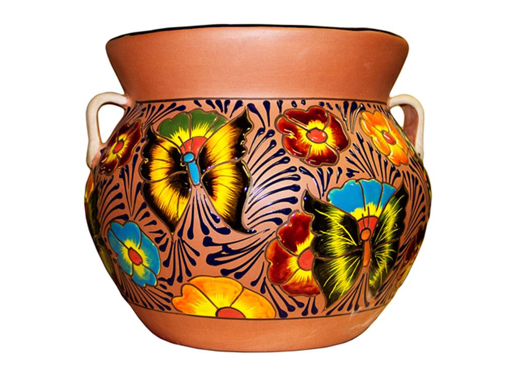 Medium Talavera Michoacana Pot,L.M.T. Rustic