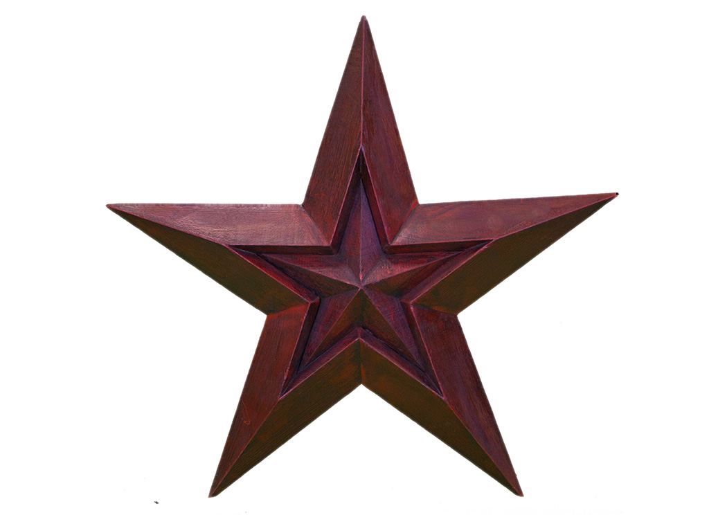 29" Red Wooden Star,L.M.T. Rustic