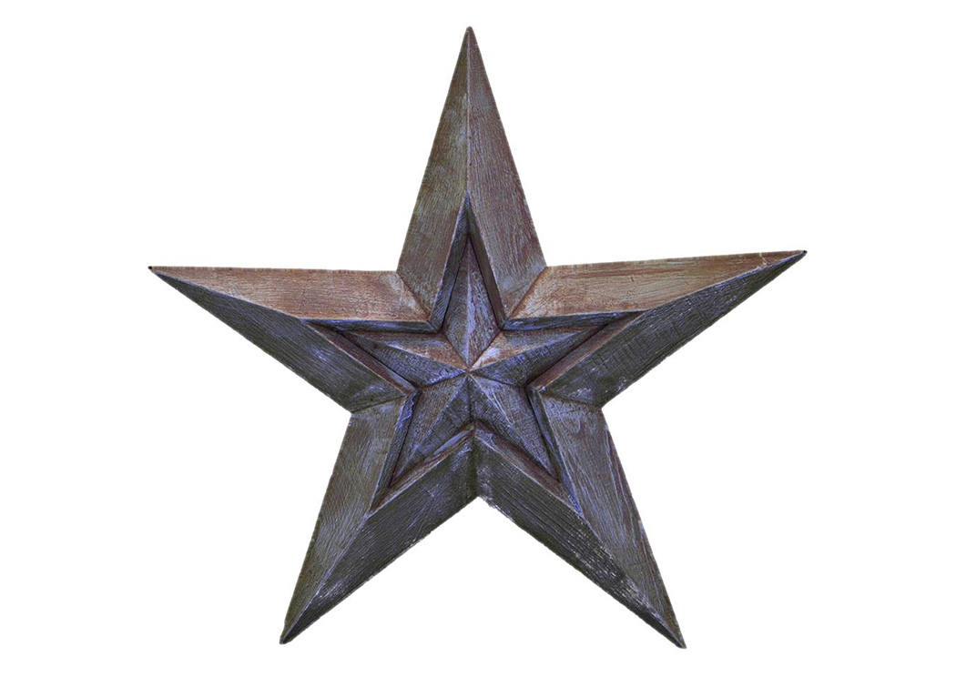 29" Turquoise Wooden Star,L.M.T. Rustic