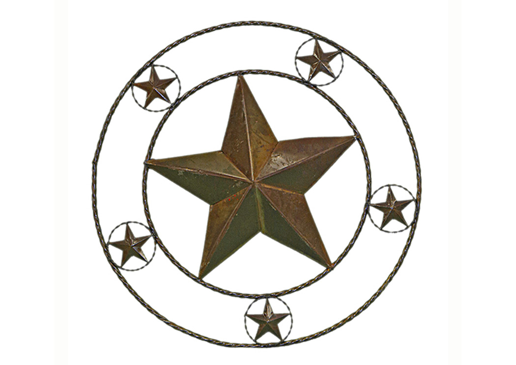 Large Metal Double Ring Star (32"),L.M.T. Rustic