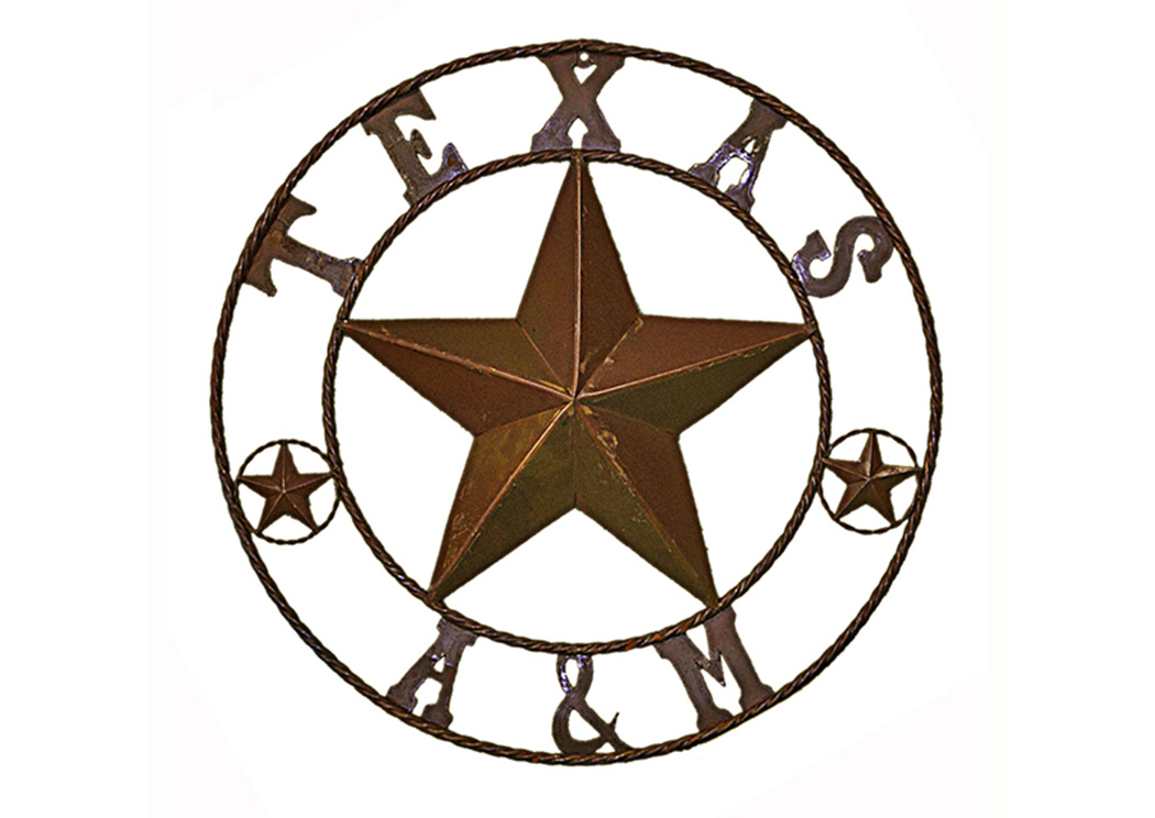 Small "Texas A & M" Metal Star (20"),L.M.T. Rustic