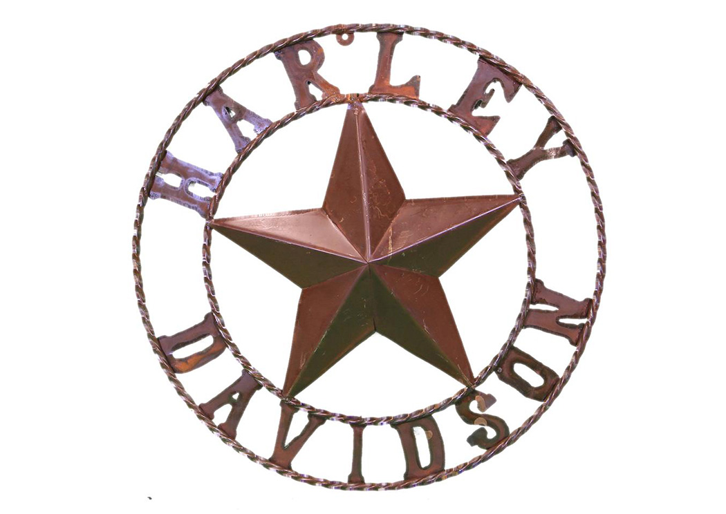 Medium "Harley Davidson" Metal Star (28"),L.M.T. Rustic