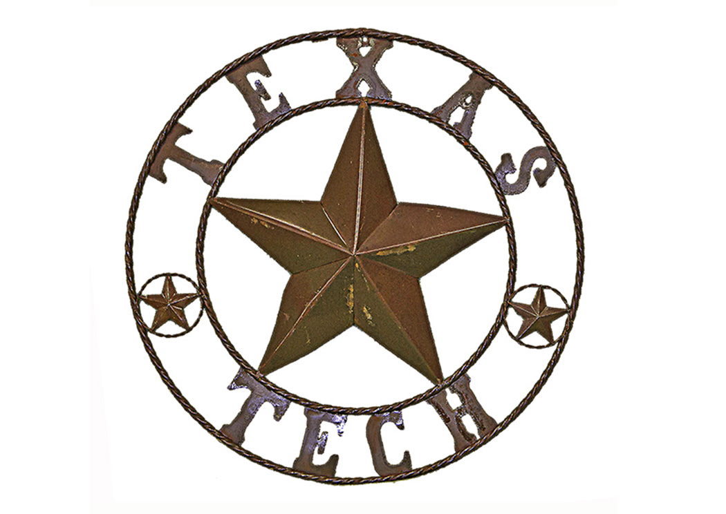 Small "Texas Tech" Metal Star (20"),L.M.T. Rustic