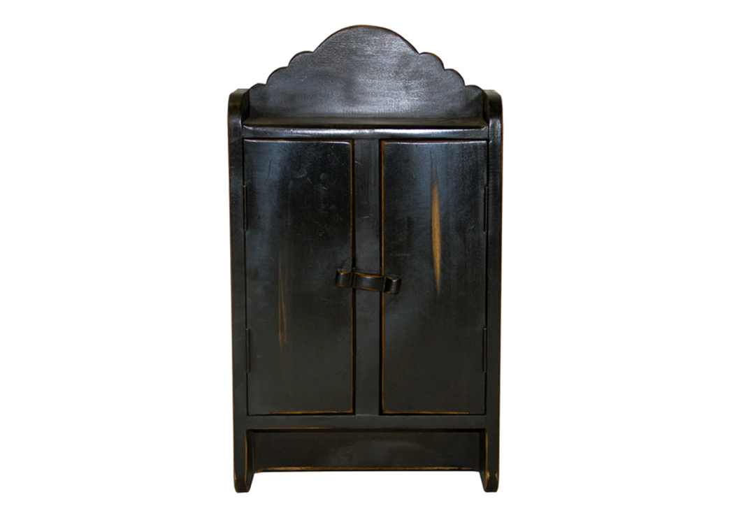 Black Hanging Cabinet w/Doors,L.M.T. Rustic