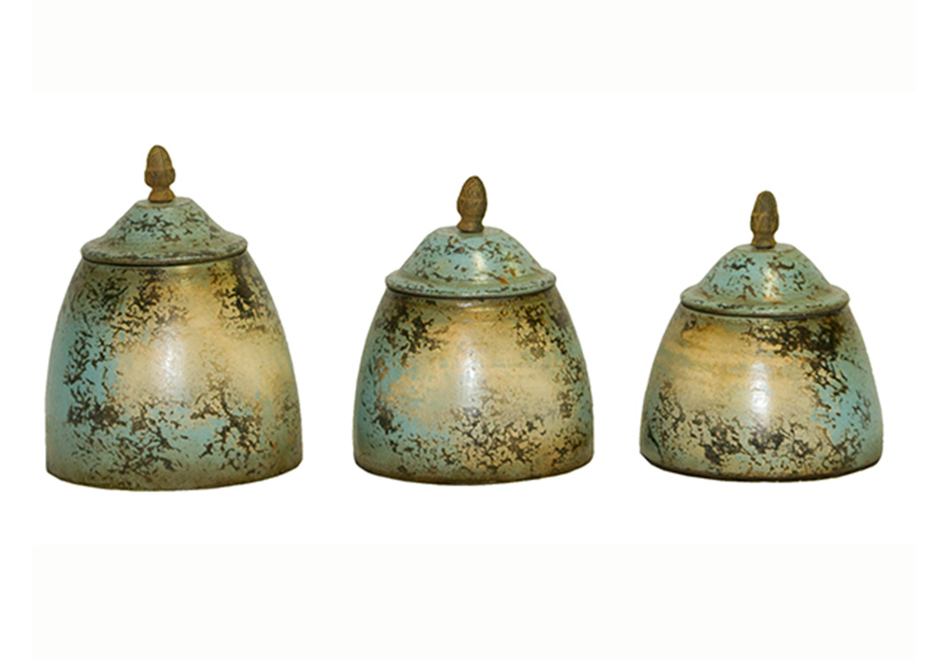 3 Piece Uma Gomita Con Tapa Pots,L.M.T. Rustic