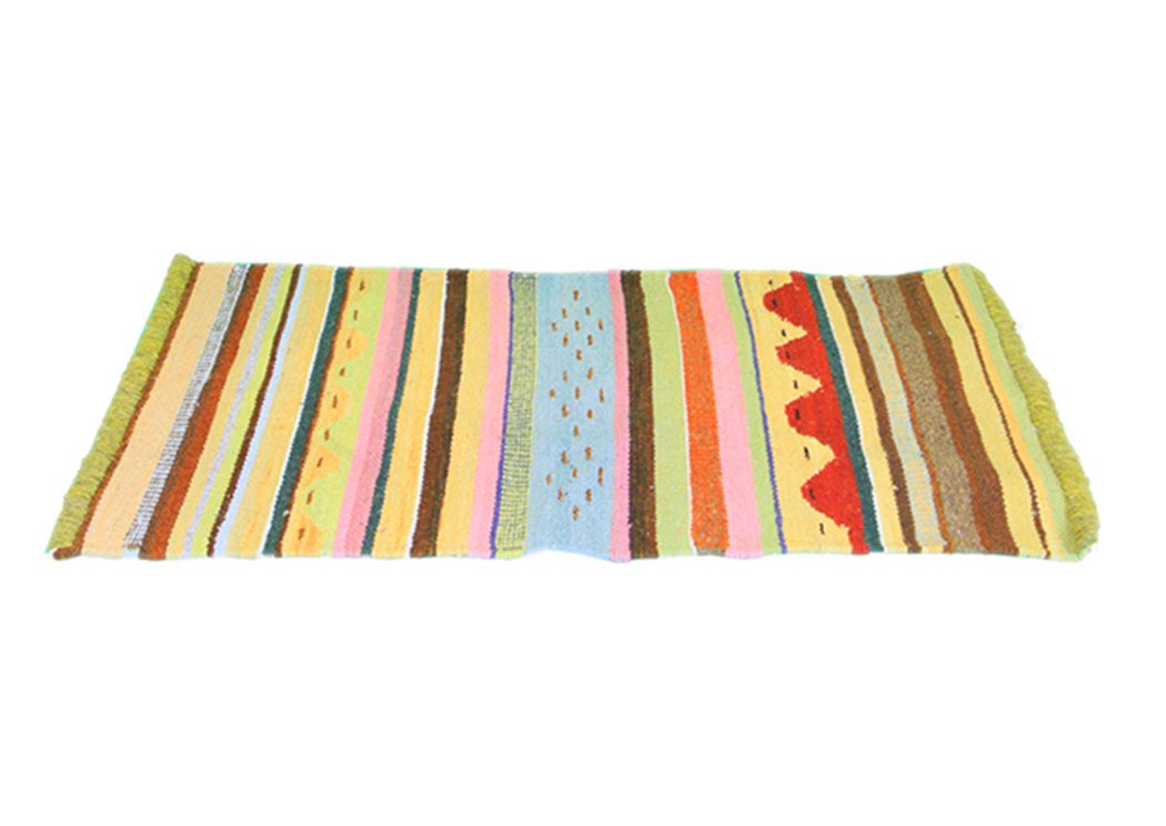 Hand Woven Wool Rug 4' x 3',L.M.T. Rustic