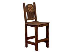 Image for Barstool 30" Medio Finish w/Wooden Seat & Stone Star