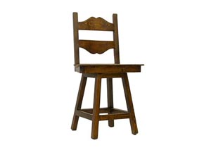 Image for Tuscan 24" Medio Finish Swivel Barstool w/Wood Seat