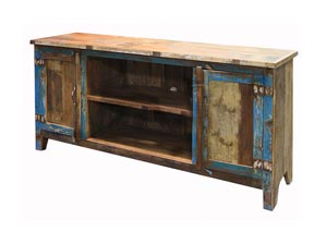 Painted Reclaimed Wood TV Stand