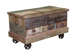 Painted Trunk w/Iron Wheels