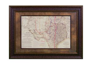 Image for 1876 Indian Territory Map Framed