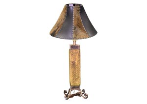 Image for Light Wood & Iron Lamp